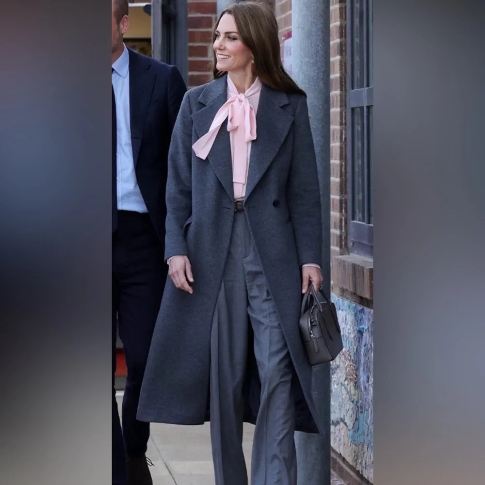 Jigsaw Wool Maxi City Coat in Charcoal - ASO Kate Middleton Royal - UK10/US6 - Picture 13 of 13